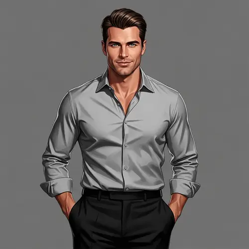 Sophisticated Man Portrait with Striking Blue Eyes