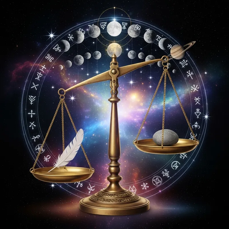 Balance & Mystical Law - Cosmic Symbol Artwork