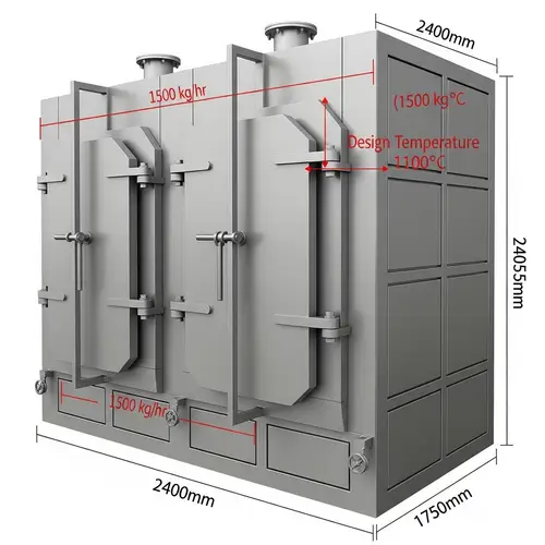Double Chamber Oil Heating Furnace | 1500 kg/hr | Industrial Design