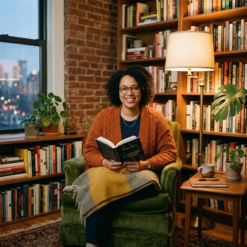 Cozy Writer's Portrait: Woman from New York