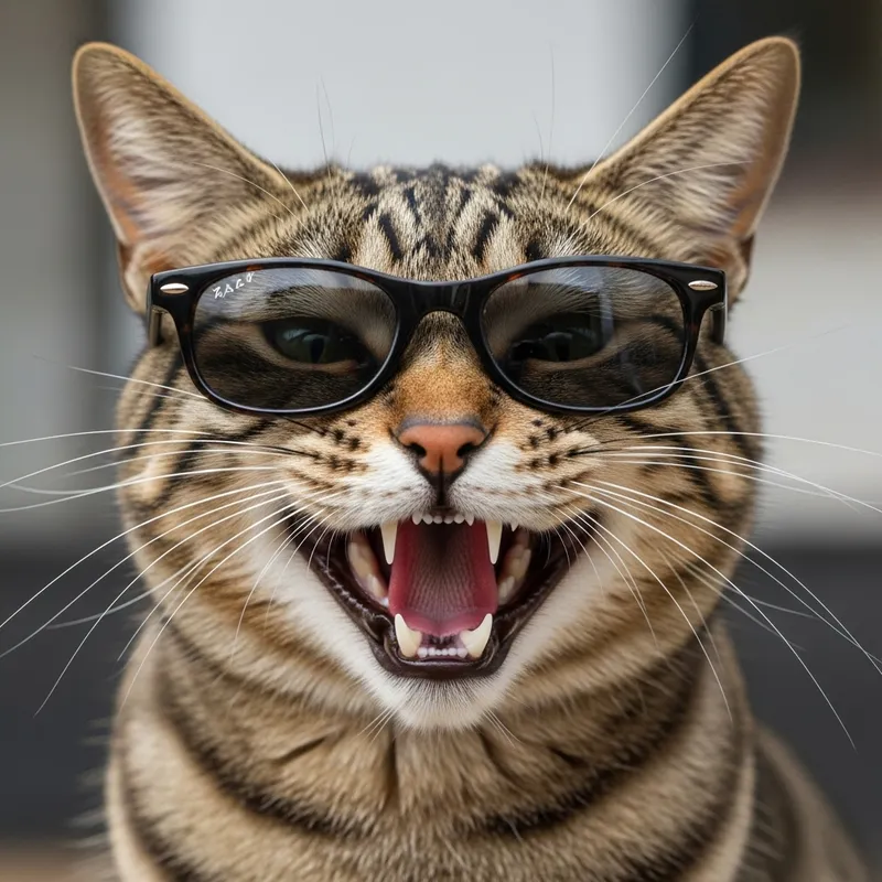 Stylish Cat in Sunglasses Smiling