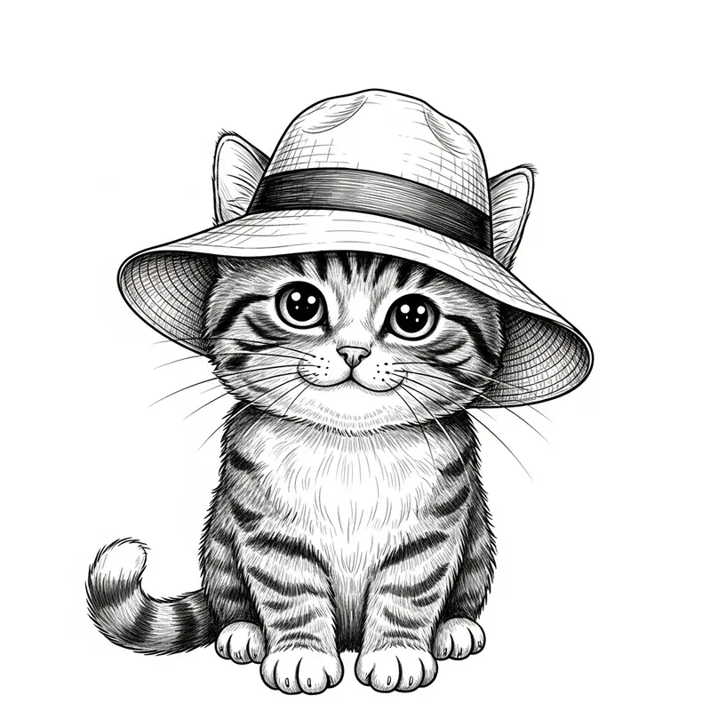 Adorable Cat with Stylish Hat
