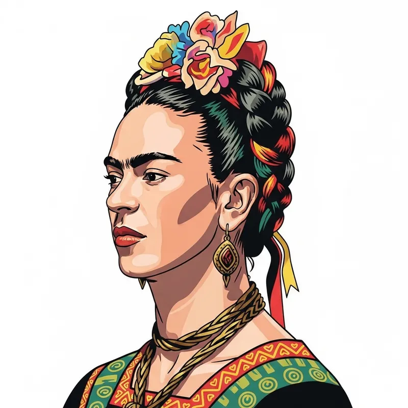 Frida Kahlo Profile SVG Image