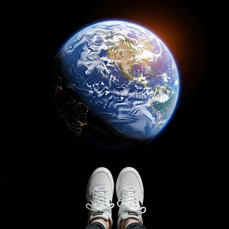 Earth's Beauty and Nike Shoes - Captivating Image Ad
