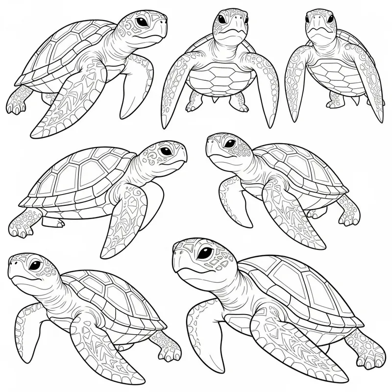 Polynesian Turtle Vector Line Art | Reference Sheet for Tattoo Polynesian Turtle Vector Line Art | Reference Sheet for Tattoo
