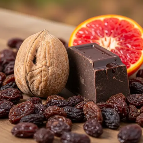 Forest Nut and Chocolate with Red Orange and Raisins