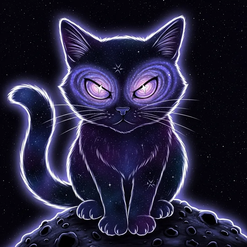 Divine Angry Cat: Drawn in Celestial Aura