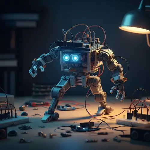 Arduino-Powered Bipedal Robot with Glowing LED Eyes