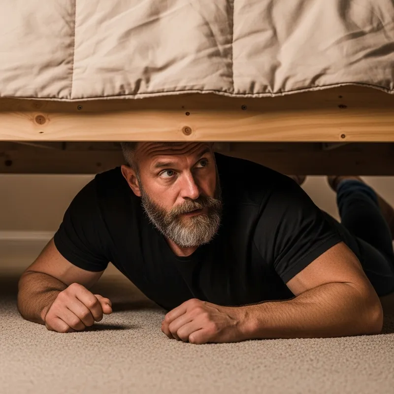 Chuck Norris Under Bed - Muscular Martial Artist Humor