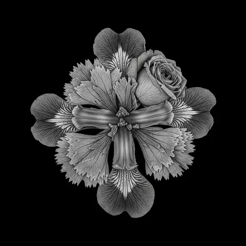 Chimera Floral Member: Iris, Carnation & Rose | Detailed Botanical Form