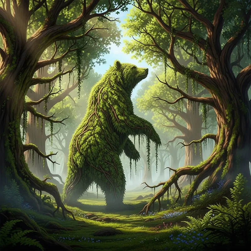 Enchanted Forest: Bear Shape from Tree Branches