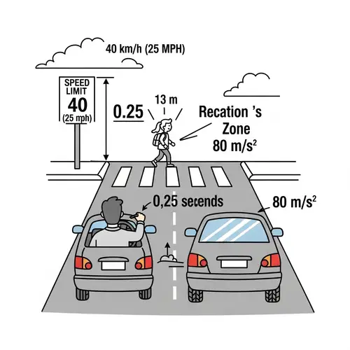School Zone Safety: Driver Reacts in Emergency Situation