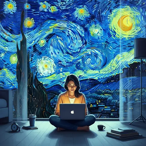 Cosmic Digital Serenity: A Dreamlike Escape