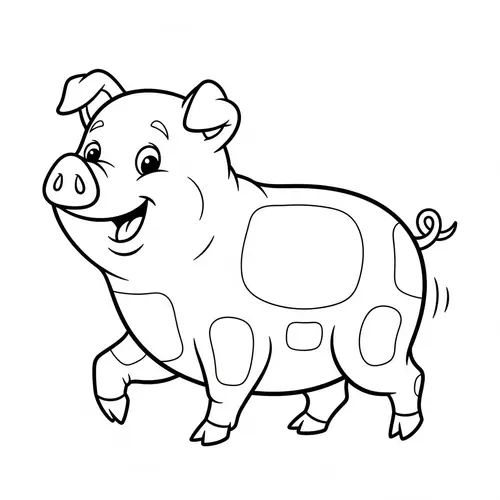 Playful Pig Cartoon for 4-Year-Olds - Children's Book Style