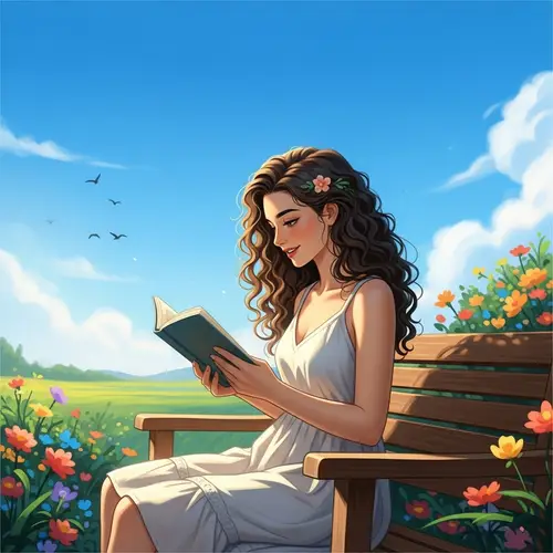 Young Woman in Serene Outdoor Landscape