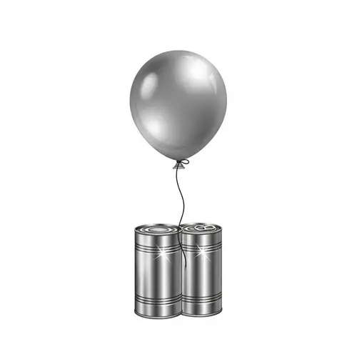 Metallic Cans and Festive Balloon Business Logo