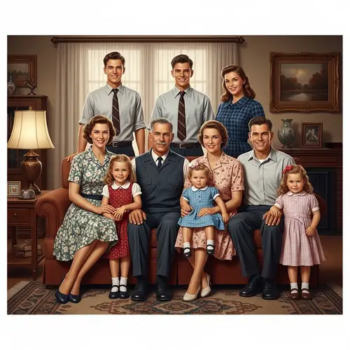 Heartwarming 1950s Family Painting by Norman Rockwell