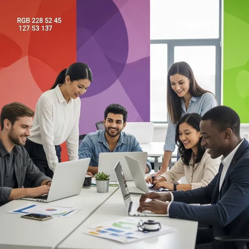 Vibrant Team Collaboration in Contemporary Office Setting