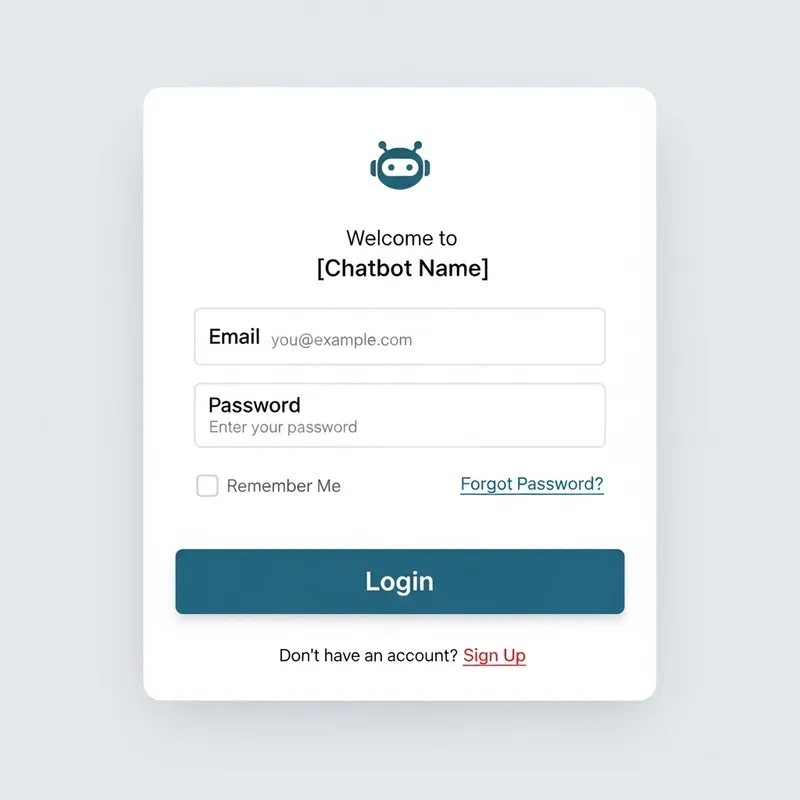 Minimalistic Chat Bot Login Interface Design Minimalistic Chat Bot Login Interface Design