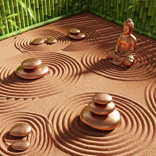 Zen Garden with Copper Accents | Tranquil Artistry