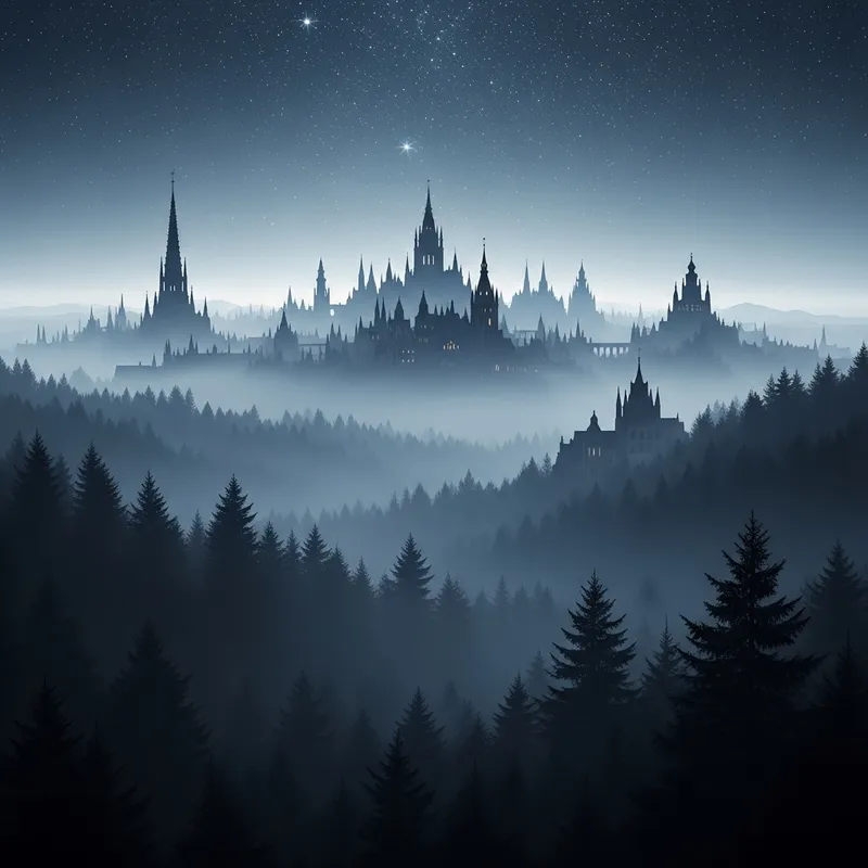 Victorian Cityscape on a Foggy Night Victorian Cityscape on a Foggy Night