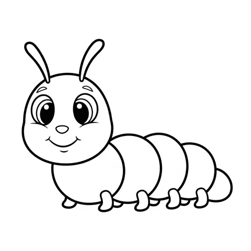 Adorable Caterpillar Coloring Page for Toddlers