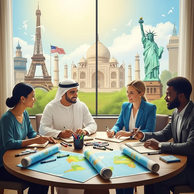 Embracing Global Unity: Diverse People Around a Round Table Embracing Global Unity: Diverse People Around a Round Table