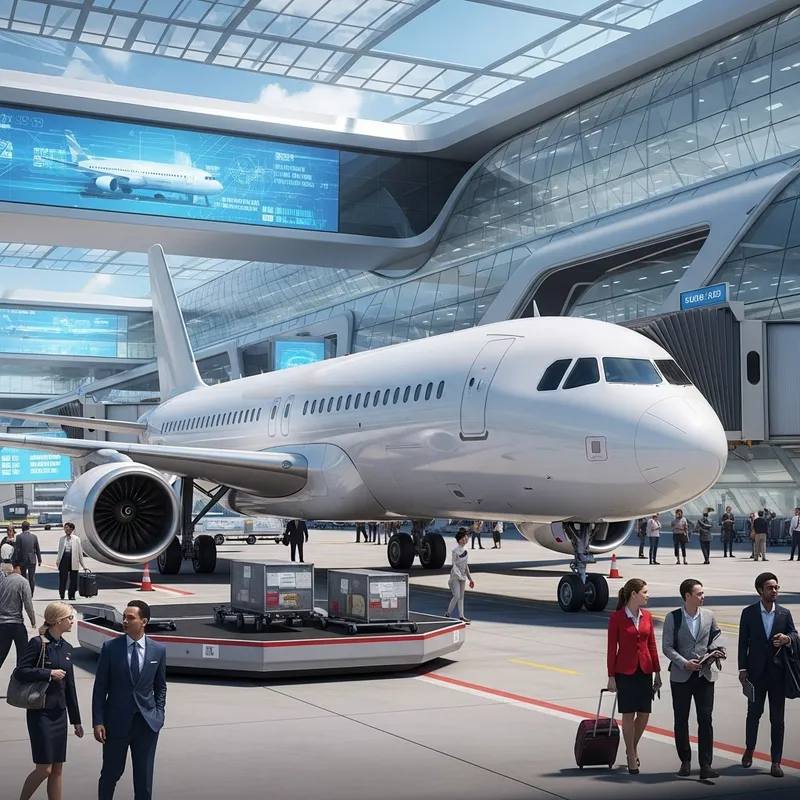 Ultra Modern Airport with Sleek Airplane | Cutting-Edge Design