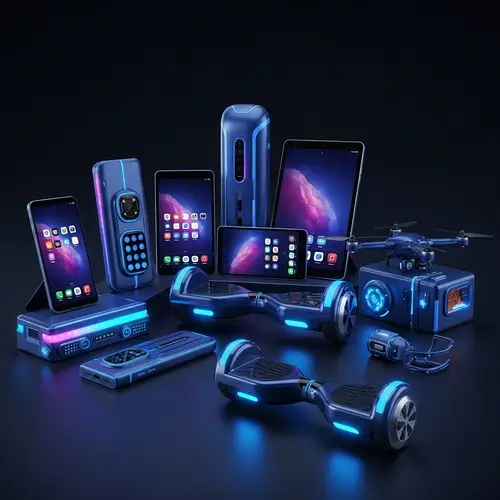 Futuristic Blue & Black LED Products Collection
