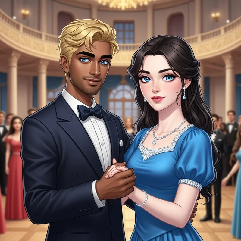 Grand Ballroom Dance: Chic South Asian Gentleman & Elegant Caucasian Lady