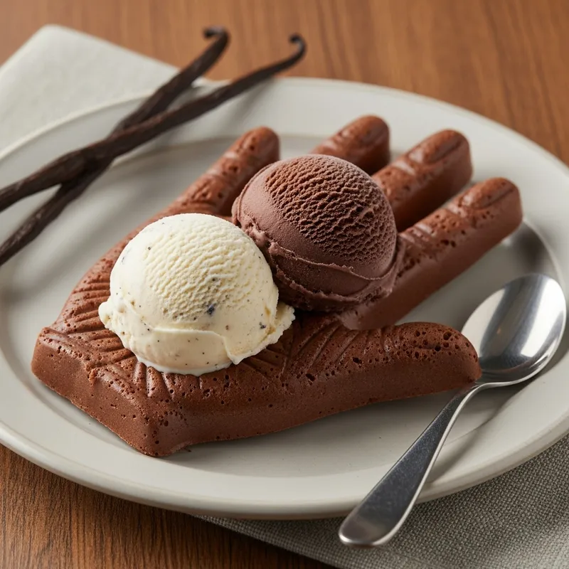Delicious Ice Cream on Hand-Shaped Chocolate