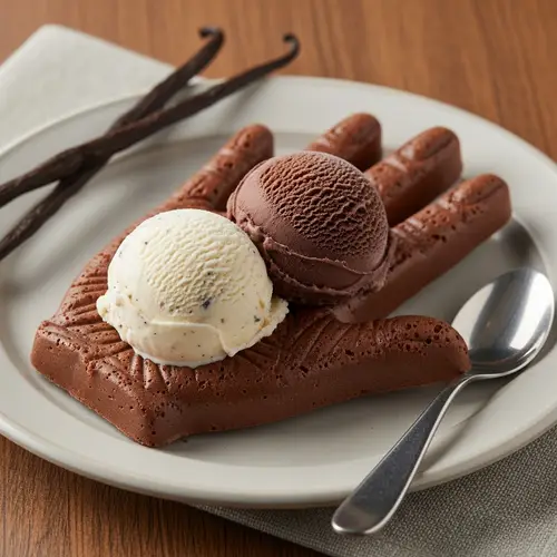Delicious Ice Cream on Hand-Shaped Chocolate