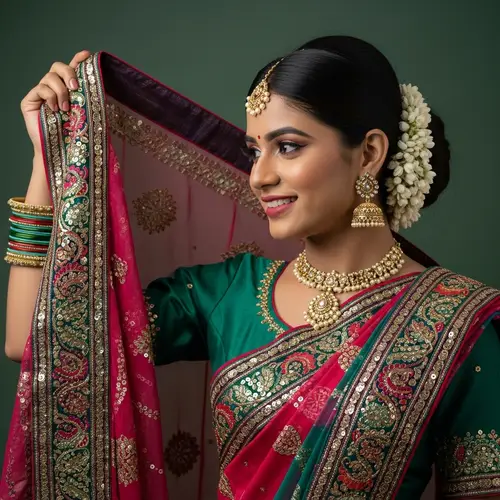 Traditional Indian Sari: Vibrant Colors & Intricate Embroidery