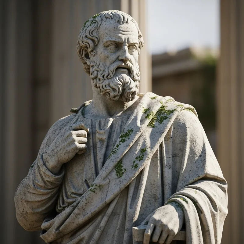 Regal Stone Statue of Epictetus: Ancient Wisdom