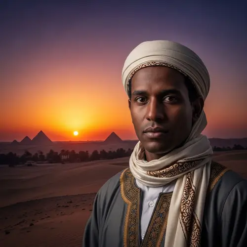 Mesmerizing Egyptian Landscape with a Cultural Male Figure