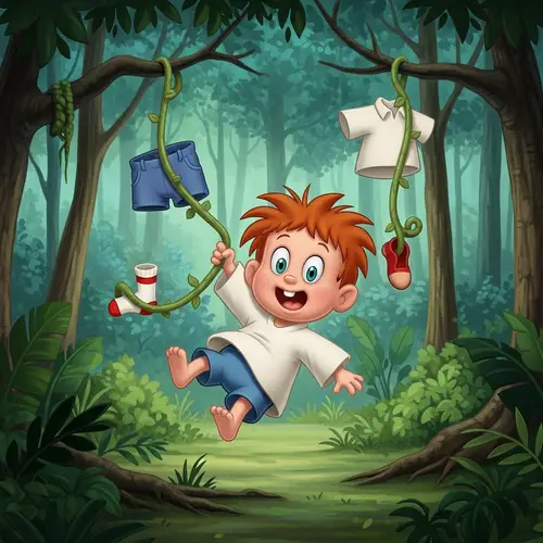 Adventurous Chuckie from Rugrats Jungle Mishap - Hilarious Scene