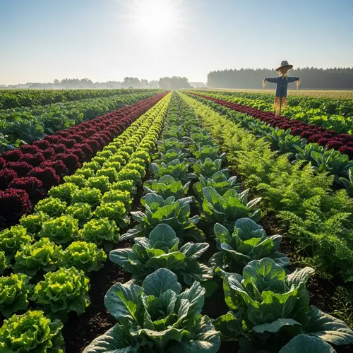 Verdant Vegetable Field | Sunny Day Scenery