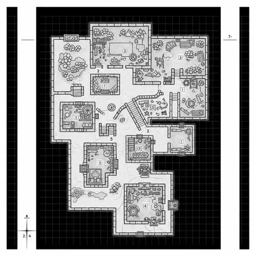 Fantasy Dungeons & Dragons Bandits' Dungeon Map for Dungeon Master