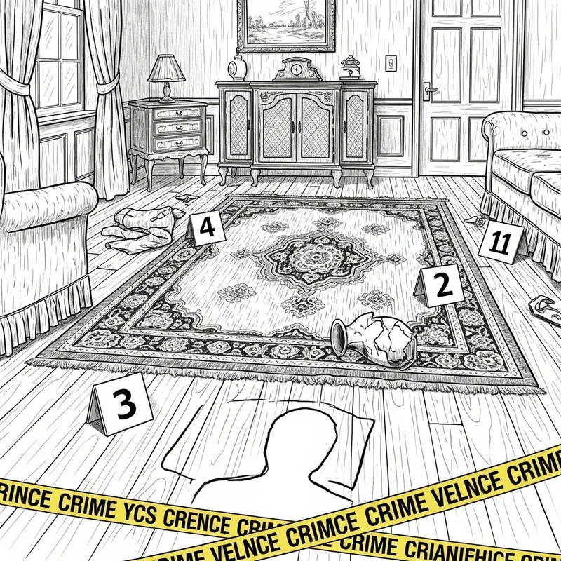 Crime Scene Floor Sketch | Pencil Drawing Analysis