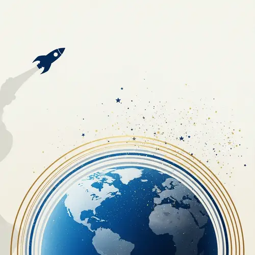 Explore the Universe: Rocket & Globe Design