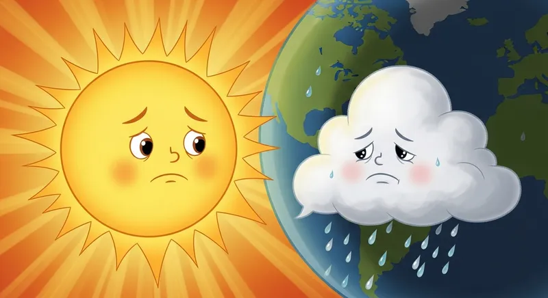 Sun and Cloud's Friendly Dialogue: Bright Illustration