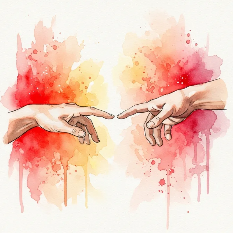 Love Watercolor Art | Passionate Image of Connection