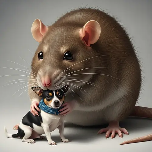 Unusual Friendship: Giant Rat with Remarkably Small Dog