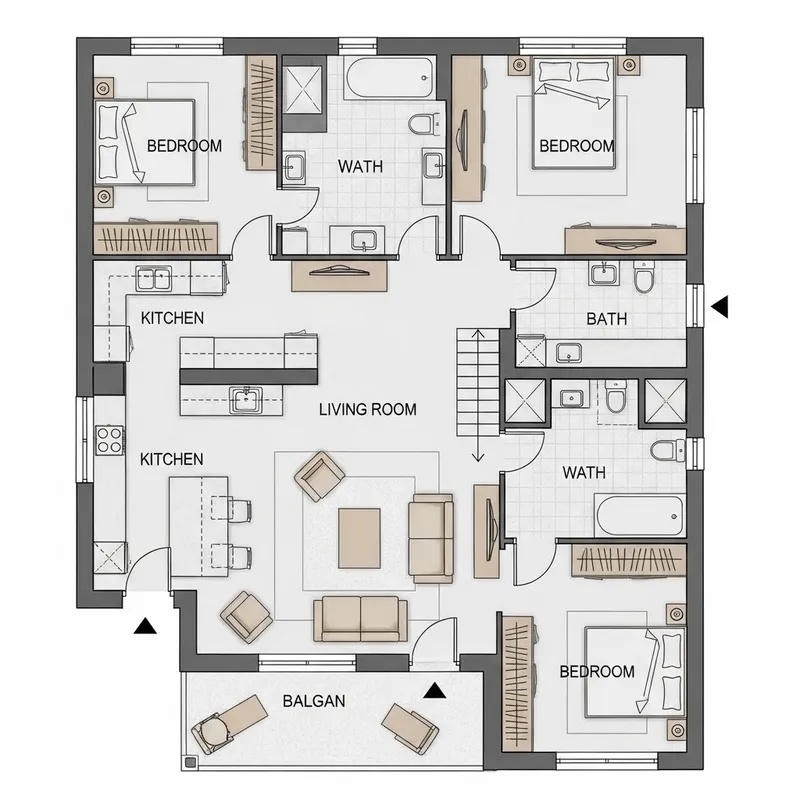 Full House Blueprint with Room Divisions and Key Elements Full House Blueprint with Room Divisions and Key Elements