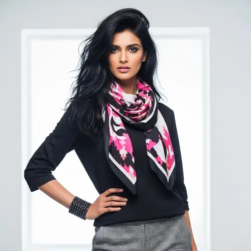 Elegant South Asian Supermodel in High Fashion Photoshoot