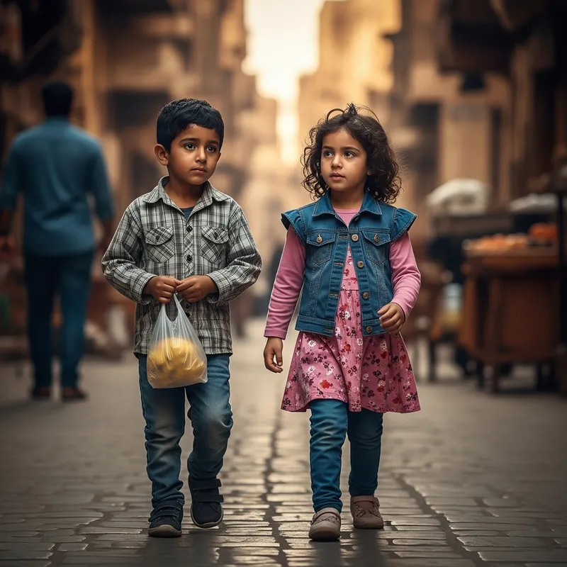 Cinematic Childhood Moments | Kids Playing in Egypt Street Cinematic Childhood Moments | Kids Playing in Egypt Street