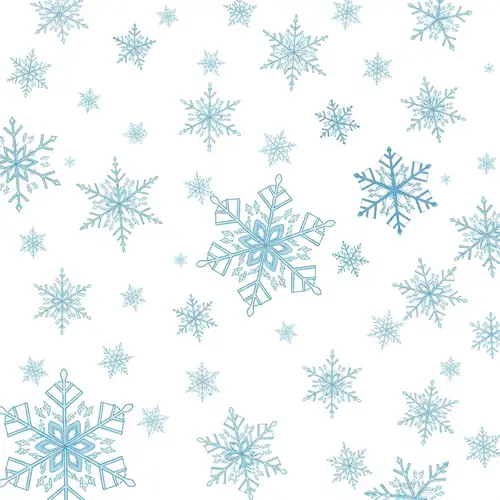 Intricately Designed Snowflakes in Winter - Geometric Patterns