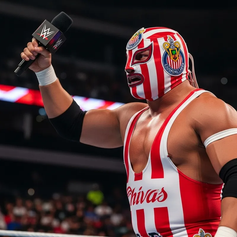 Muscular Chivas-Wrestler in Mexico-Themed Mask