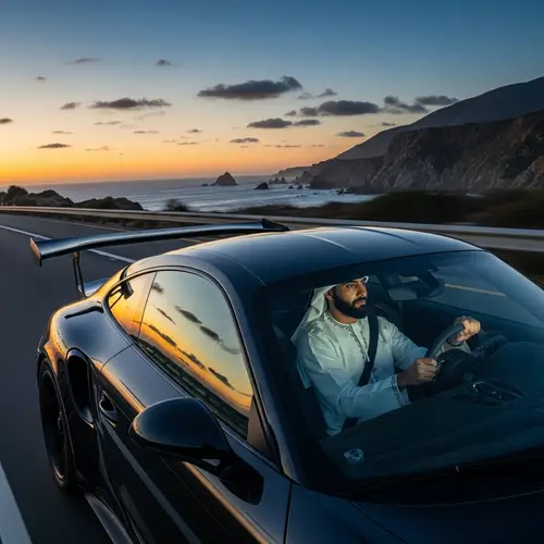 Sleek Porsche 911 Sports Car on the Road