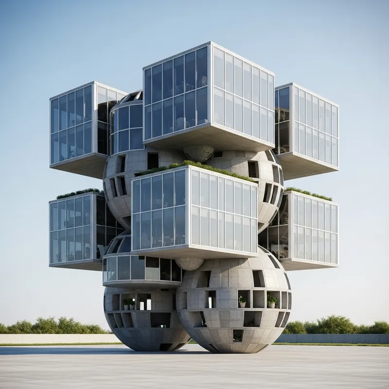 New Architectural Design: Modern 3D Geometric Structure